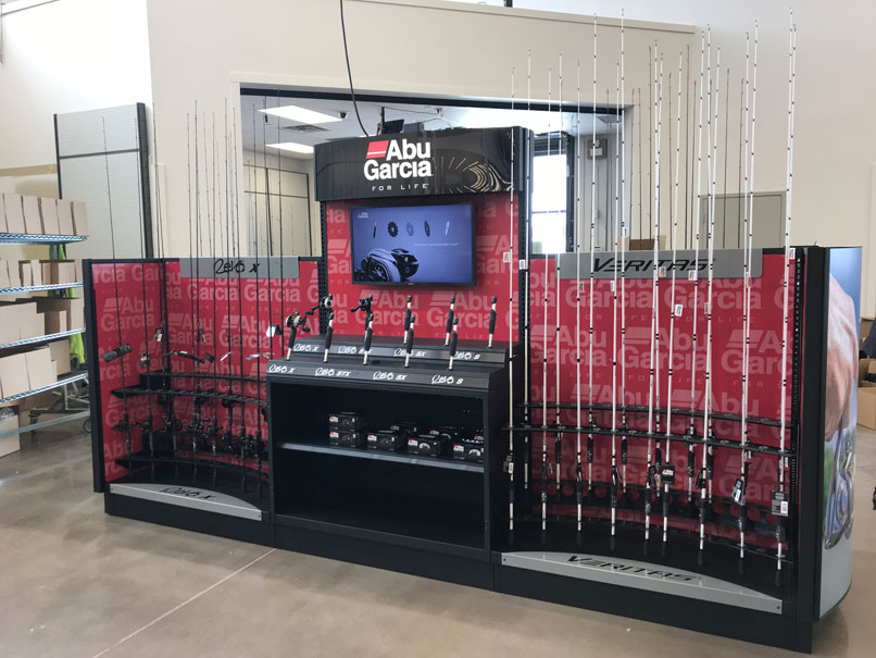 pure fishing retail pop displays